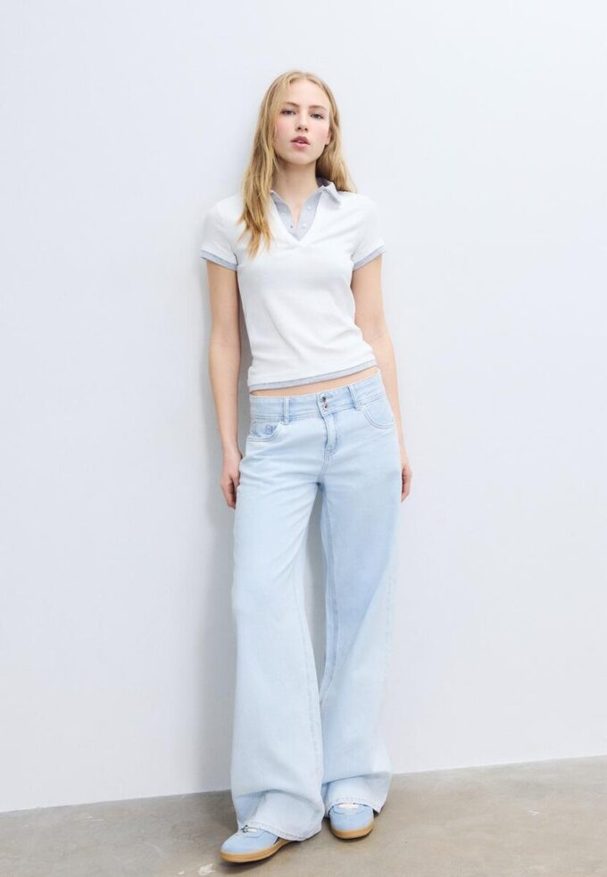 T-shirt polo à manches courtes double épaisseur