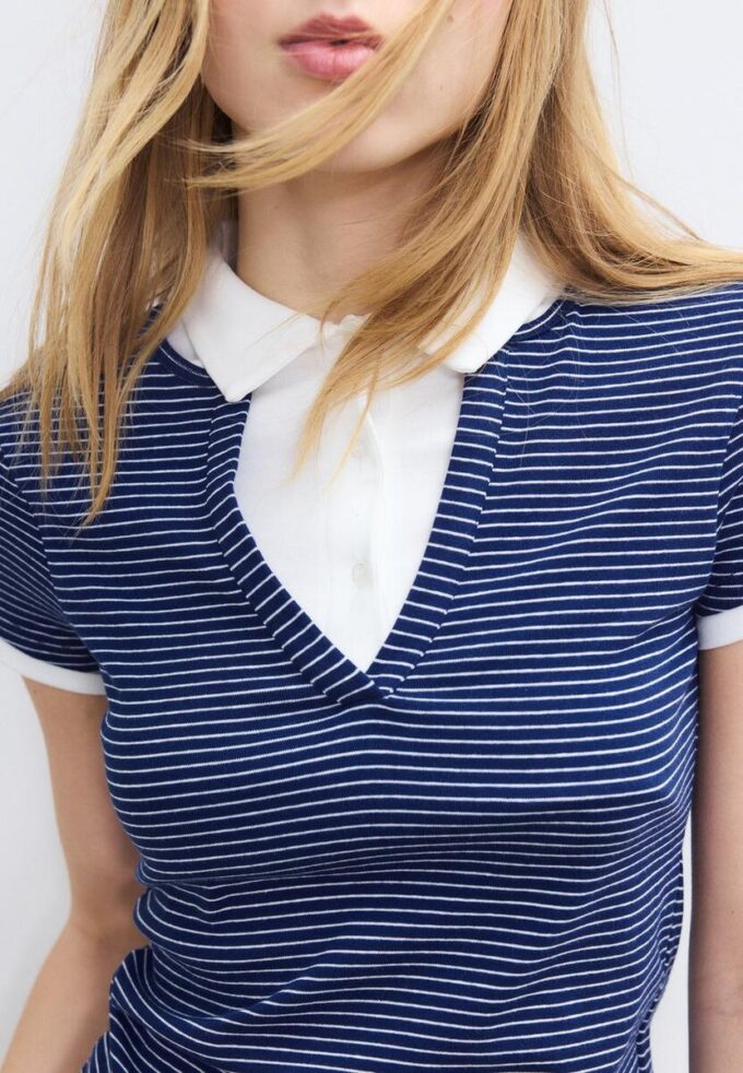 T-shirt polo à manches courtes double épaisseur