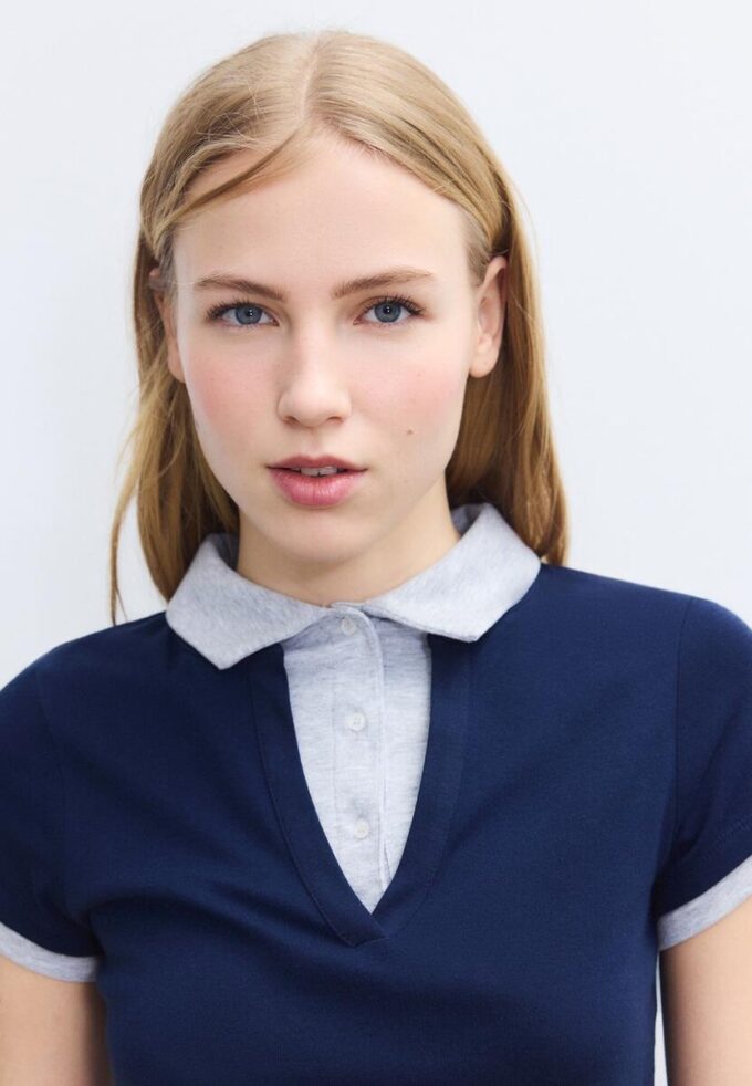 T-shirt polo à manches courtes double épaisseur