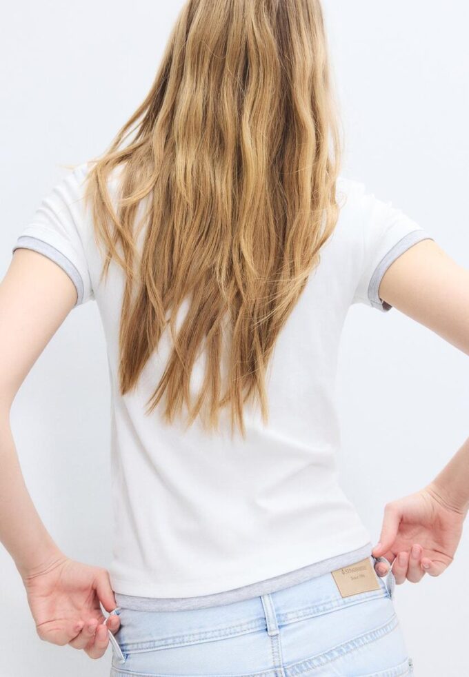 T-shirt polo à manches courtes double épaisseur