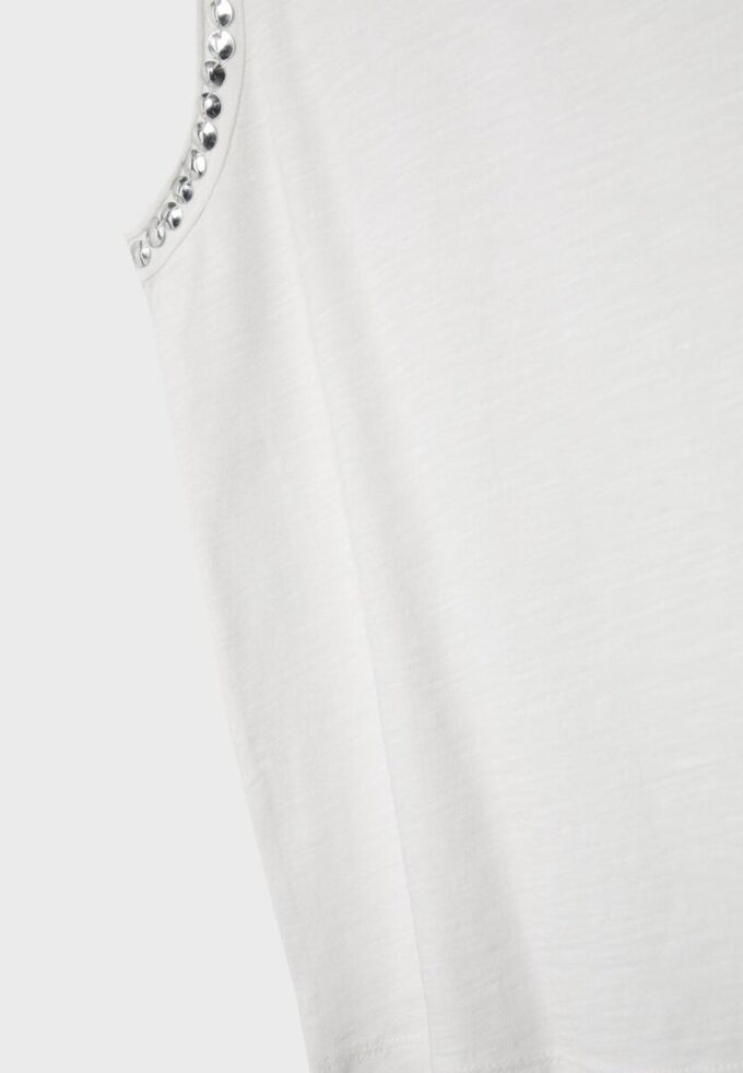 T-shirt sans manches avec broderie clous