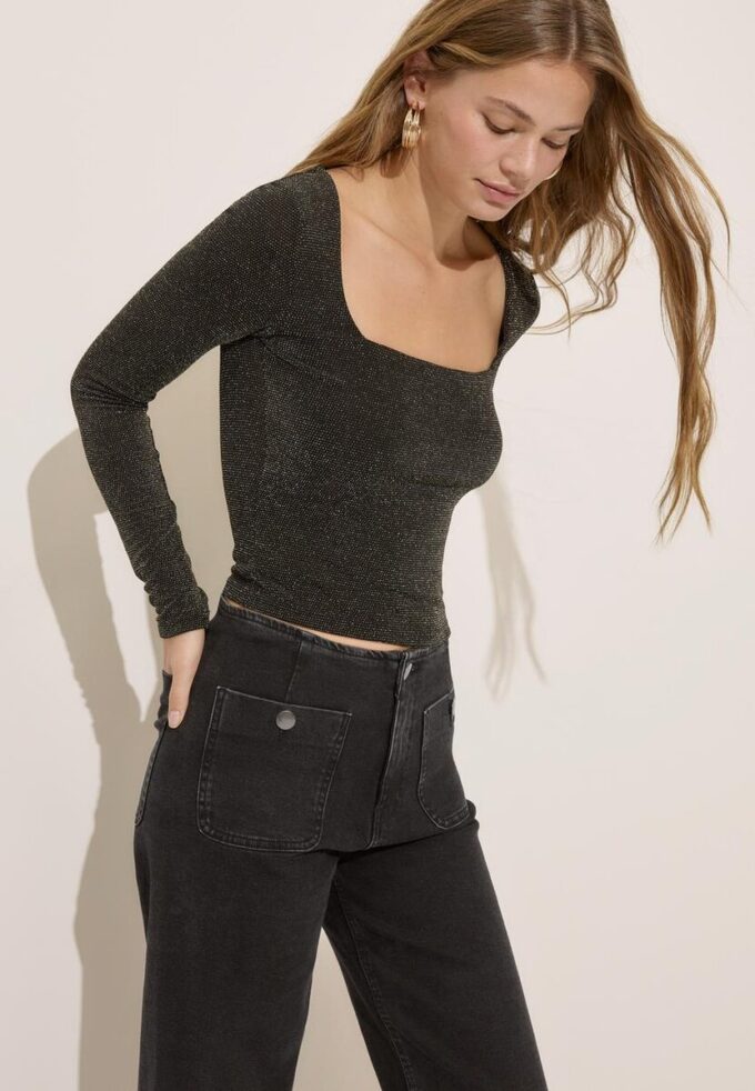 T-shirt Seamless à encolure carrée