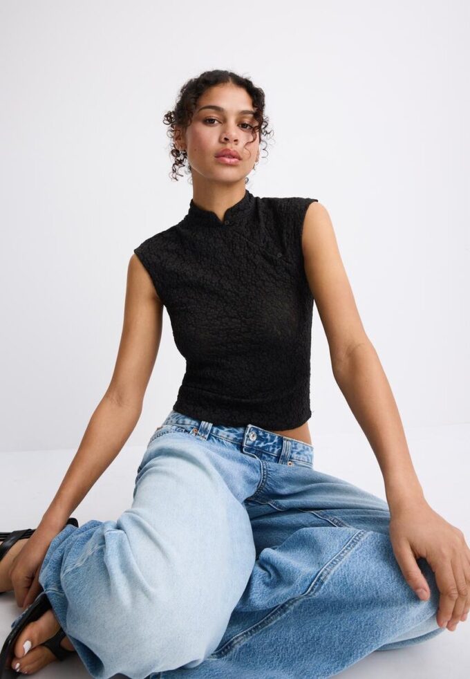 T-shirt style qipao en dentelle