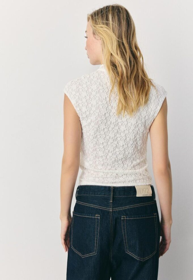 T-shirt style qipao en dentelle