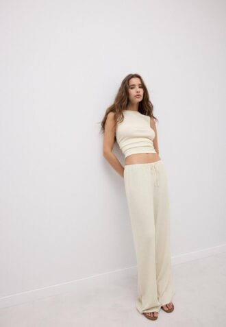 T-shirt texturé froncé