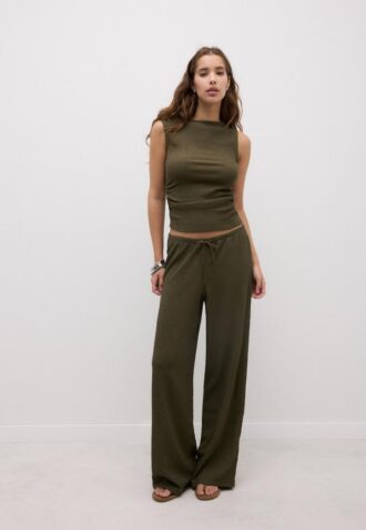 T-shirt texturé froncé