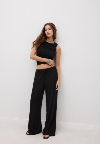 T-shirt texturé froncé