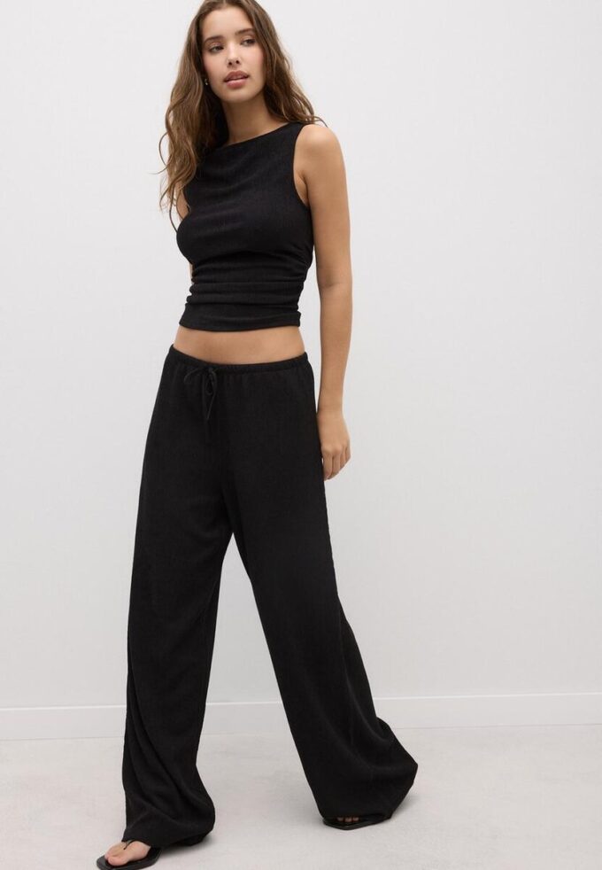 T-shirt texturé froncé