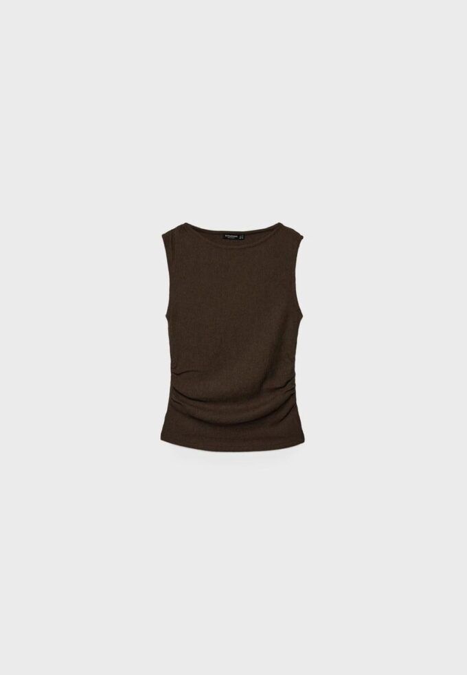 T-shirt texturé froncé