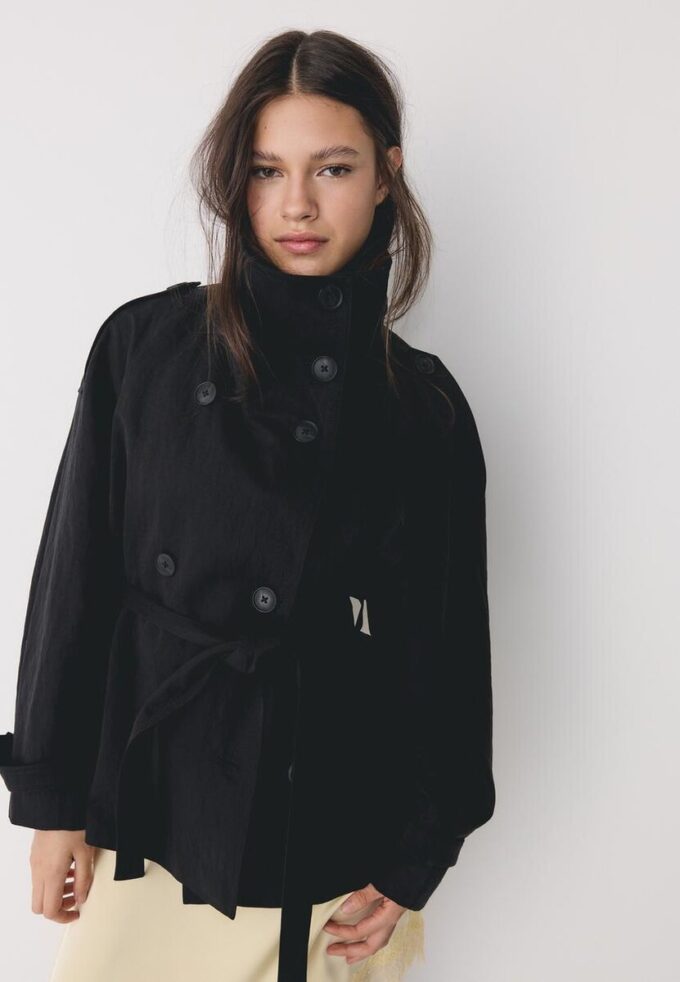Trench-coat à col montant