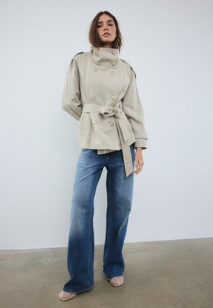 Trench-coat à col montant