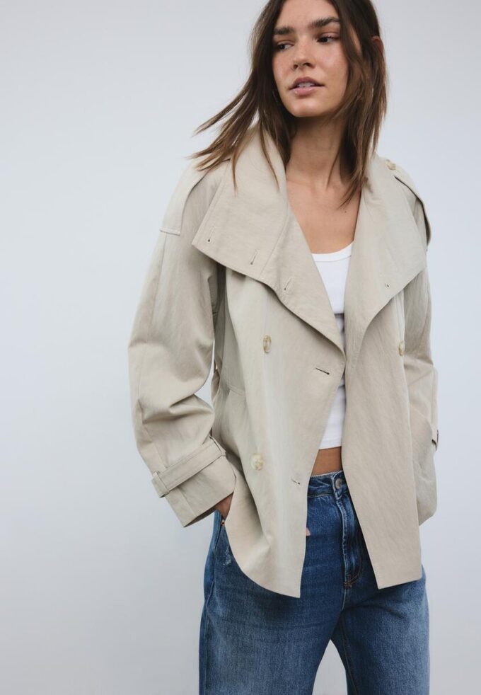 Trench-coat à col montant