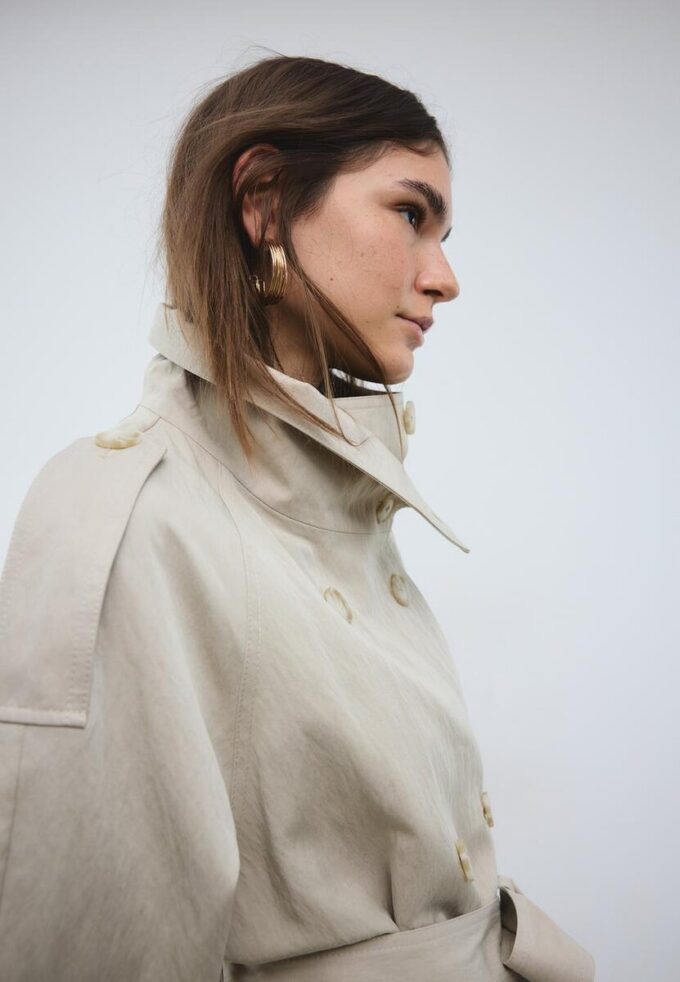 Trench-coat à col montant