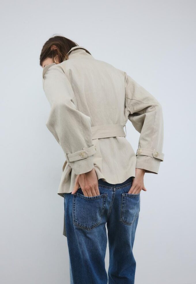 Trench-coat à col montant