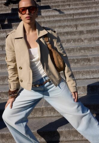 Trench-coat court à double boutonnage Trench-coat court à double boutonnage