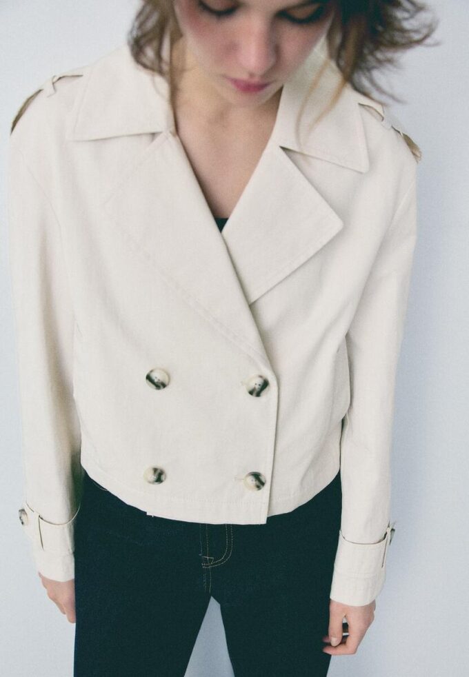 Trench-coat court à double boutonnage Trench-coat court à double boutonnage