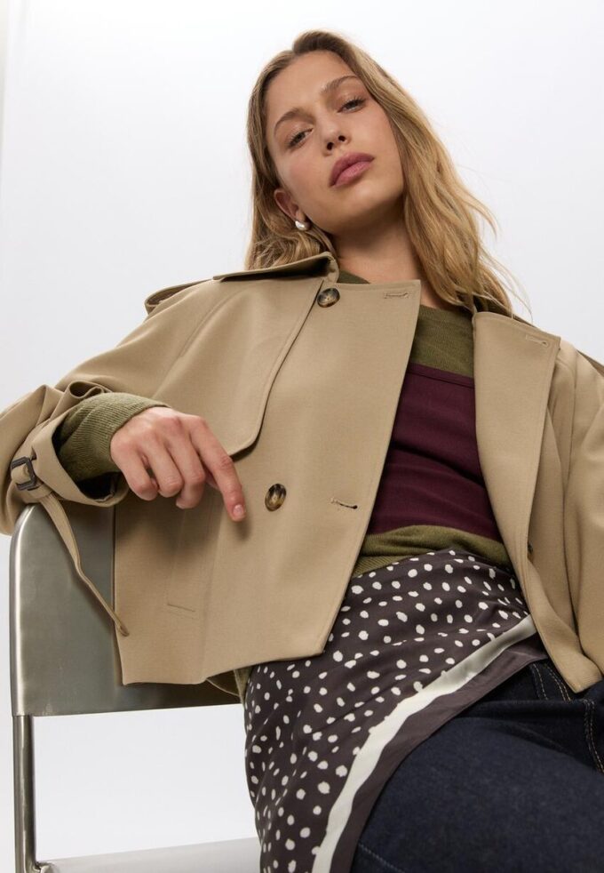 Trench-coat court fluide