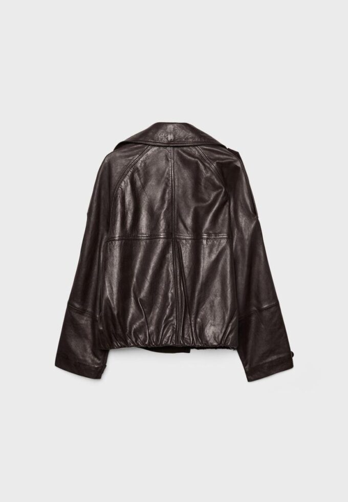 Trench-coat oversize 100 % cuir