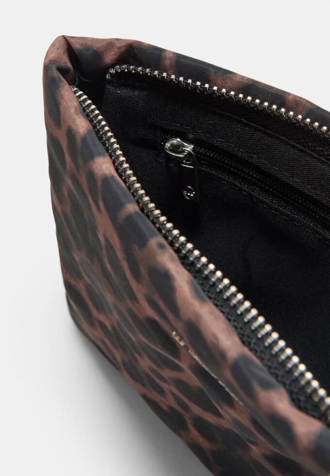 Trousse de toilette imprimé léopard avec fermeture éclair