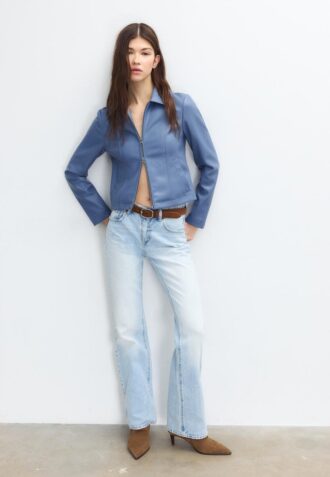 Veste ajustée effet cuir