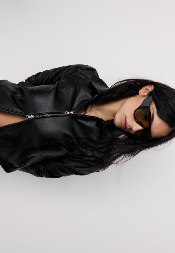 Veste ajustée effet cuir Veste ajustée effet cuir