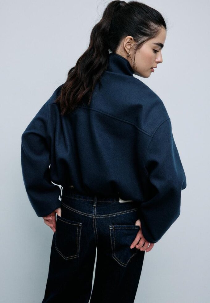 Veste aviateur douce au toucher avec poches