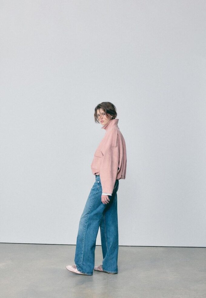 Veste aviateur en simili-suède