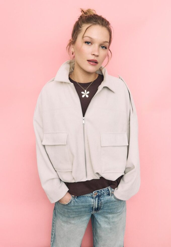 Veste aviateur en simili-suède