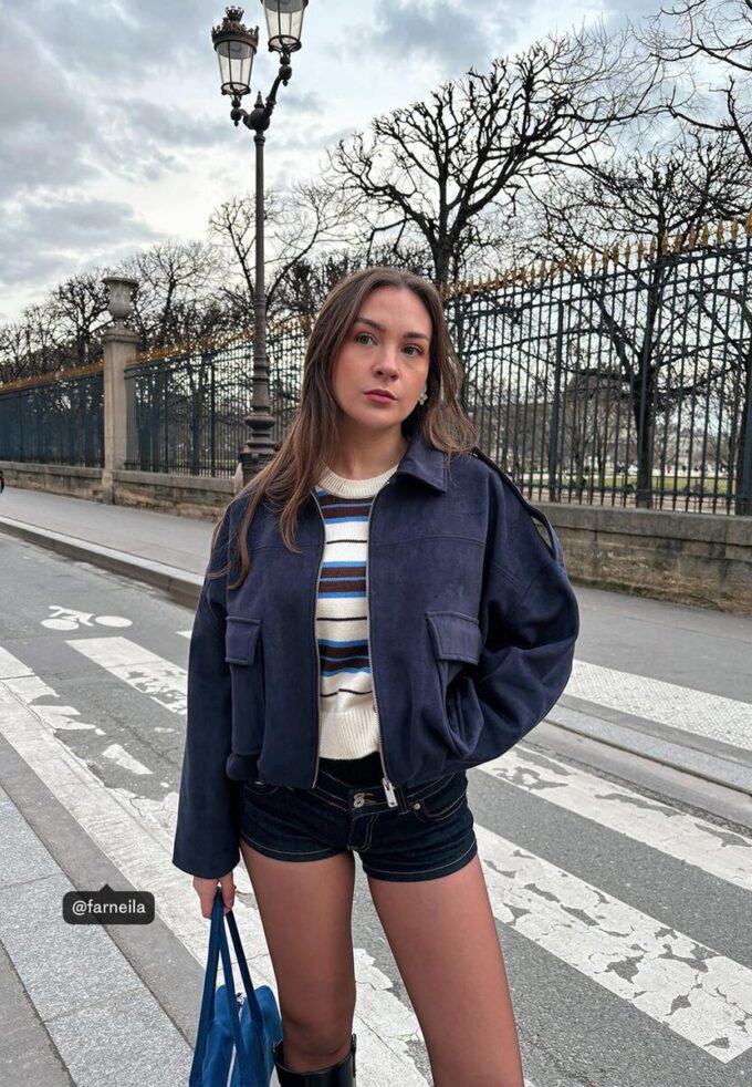 Veste aviateur en simili-suède