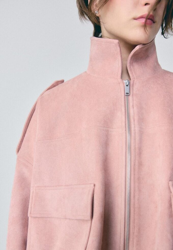 Veste aviateur en simili-suède