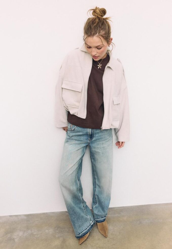 Veste aviateur en simili-suède