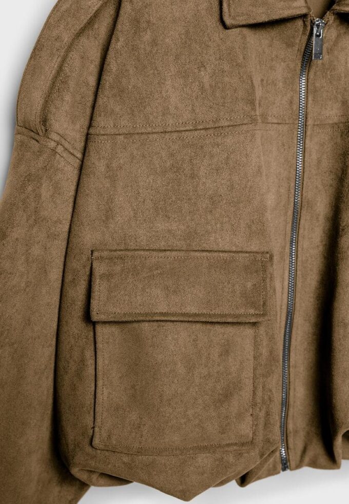 Veste aviateur en simili-suède