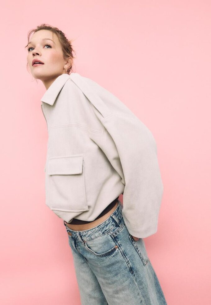 Veste aviateur en simili-suède