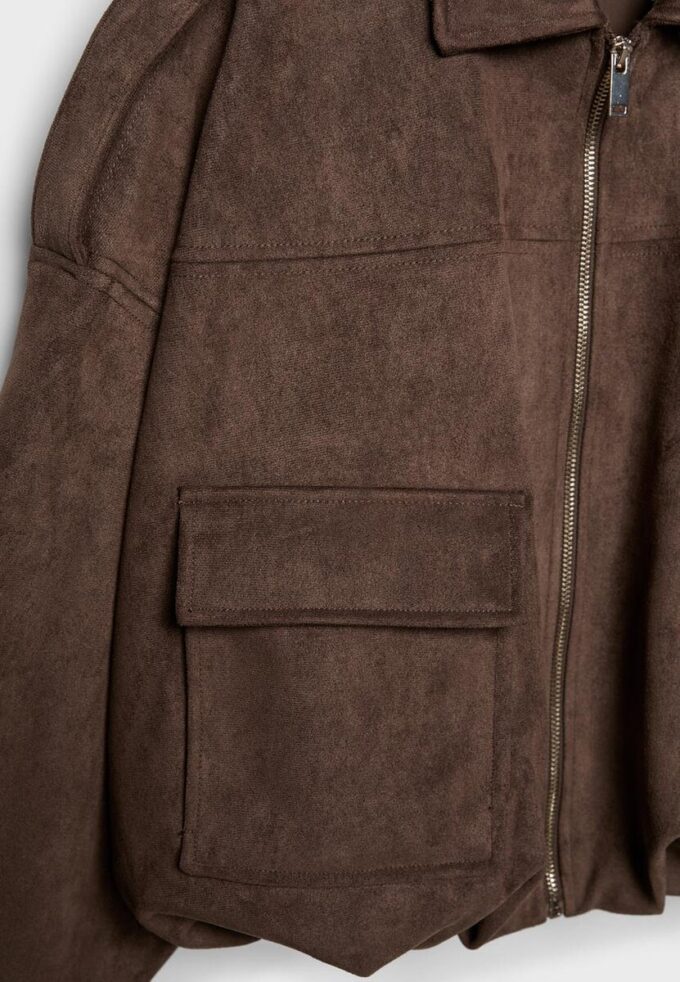 Veste aviateur en simili-suède