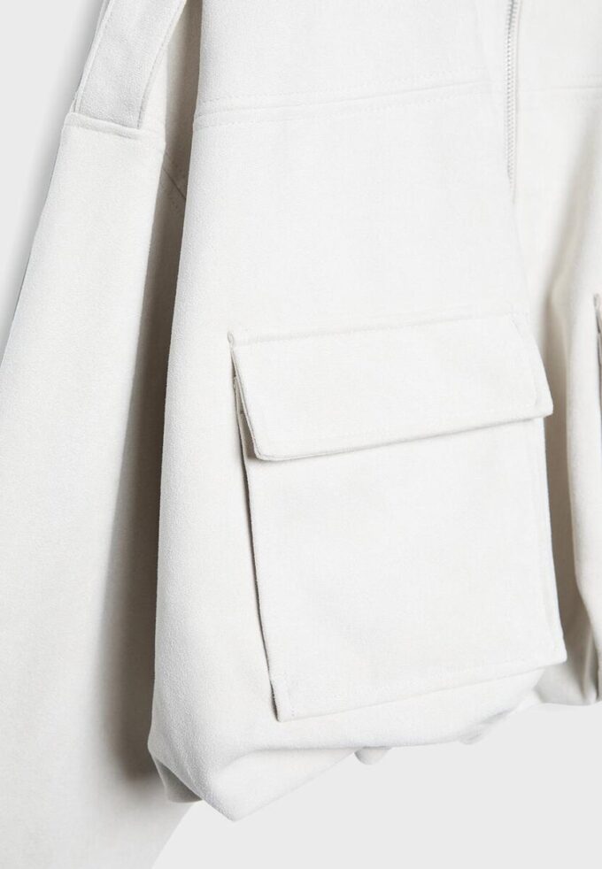 Veste aviateur en simili-suède