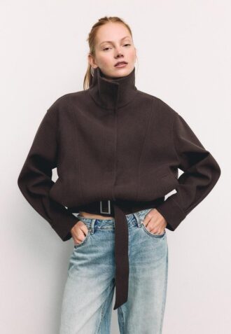 Veste aviateur oversize au Toucher doux