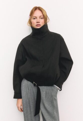 Veste aviateur oversize au Toucher doux