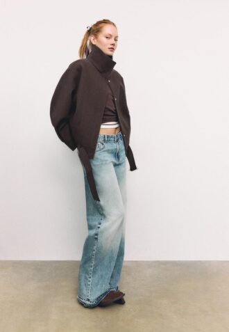 Veste aviateur oversize au Toucher doux