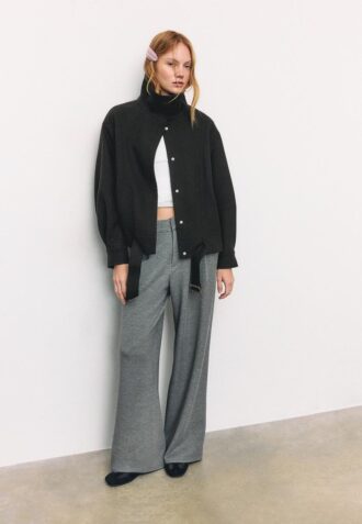 Veste aviateur oversize au Toucher doux