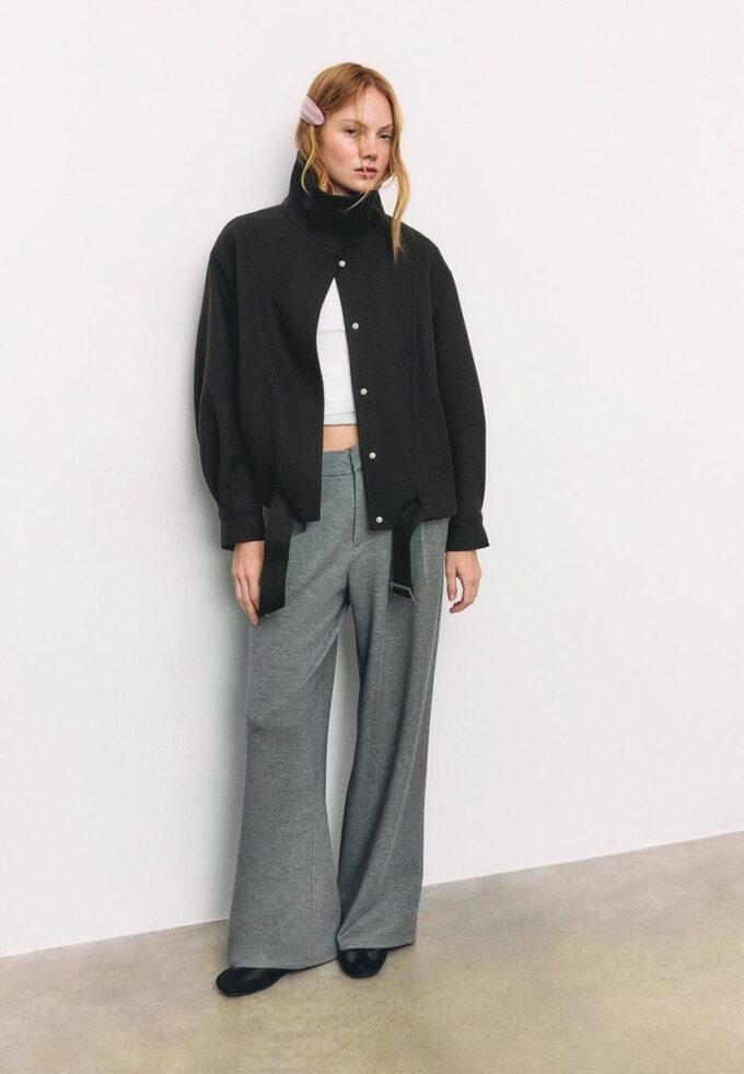 Veste aviateur oversize au Toucher doux