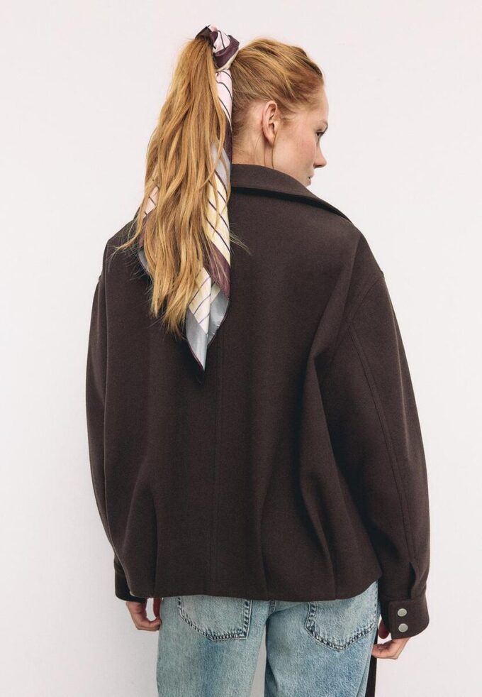 Veste aviateur oversize au Toucher doux