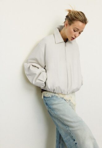 Veste bomber matelassée effet cuir