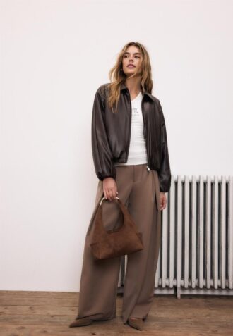 Veste bomber matelassée effet cuir