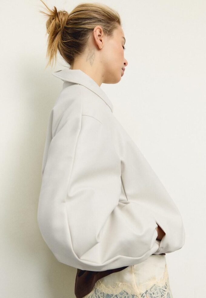 Veste bomber matelassée effet cuir