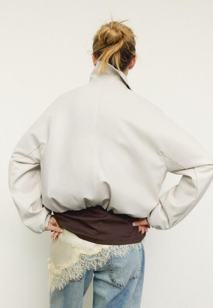 Veste bomber matelassée effet cuir