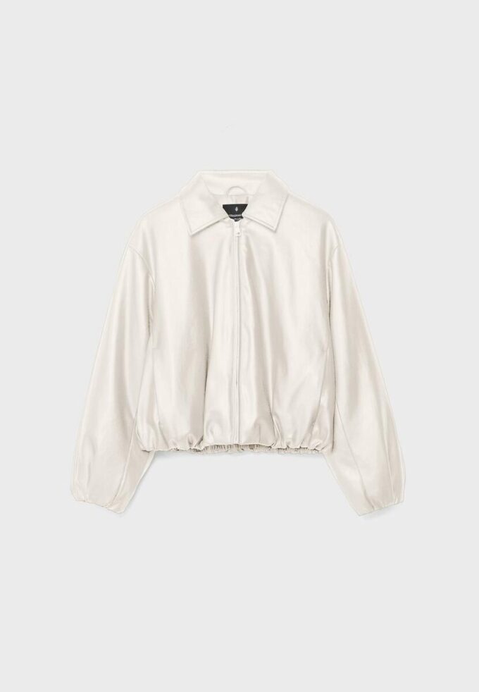 Veste bomber matelassée effet cuir