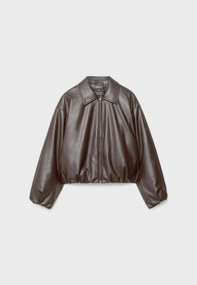 Veste bomber matelassée effet cuir
