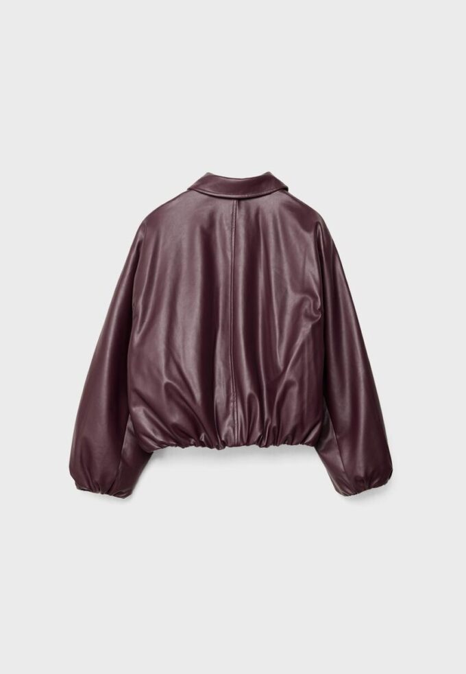 Veste bomber matelassée effet cuir