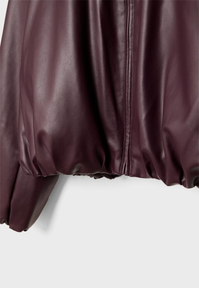 Veste bomber matelassée effet cuir