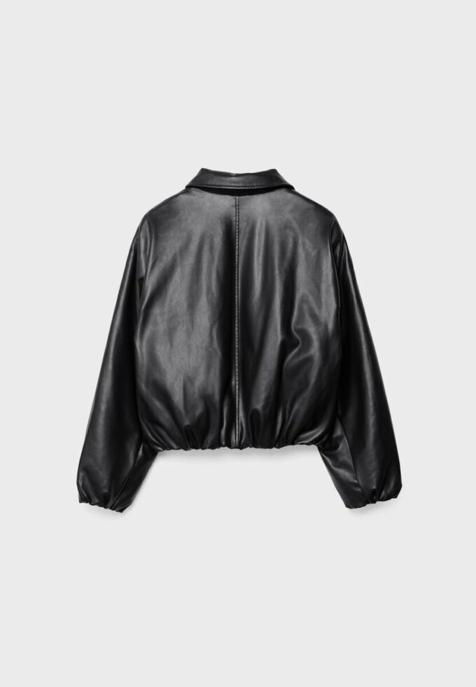 Veste bomber matelassée effet cuir